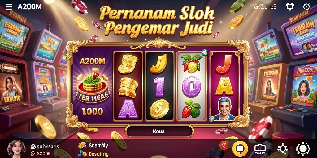 Tampilan gameplay A200M yang menarik dengan berbagai tema slot.