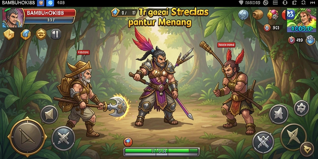 Tampilan gameplay penuh aksi dan strategi di BAMBUHOKI88.