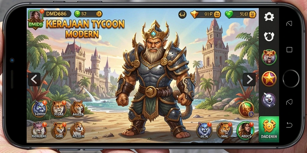 Tampilan gameplay DMD686 yang menarik dan realistis dalam membangun bisnis.
