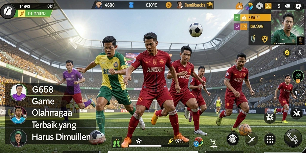 Screenshot gameplay G668 menampilkan aksi olahraga yang mendebarkan.
