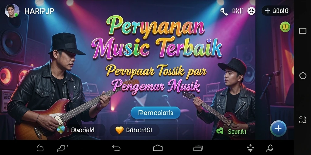 Tampilan gameplay HARAPJP yang menarik dengan berbagai lagu musik.