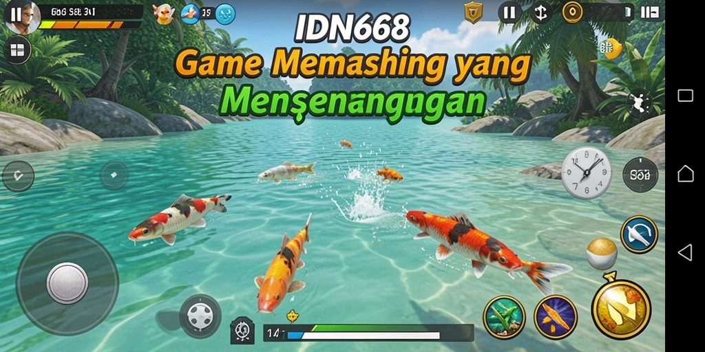 Screenshot gameplay IDN668 menunjukkan pengalaman memancing yang seru dan realistis.