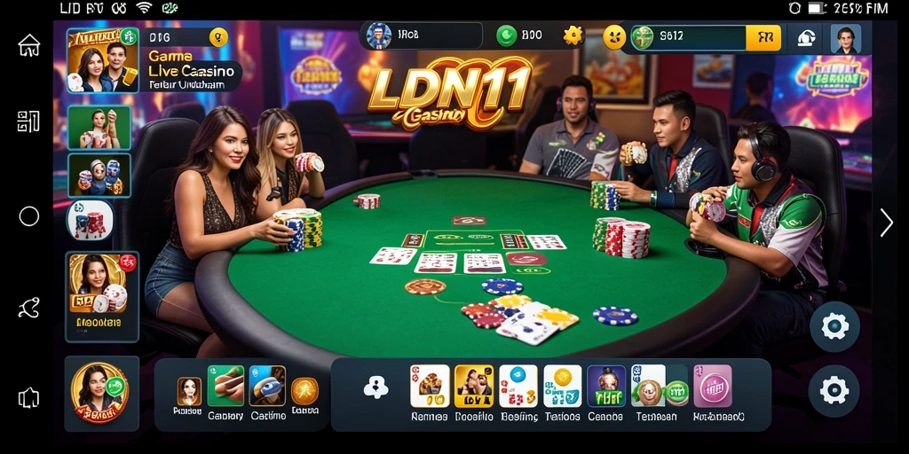 Tampilan gameplay utama LDN11 yang menawarkan pengalaman Live Casino yang mendebarkan.