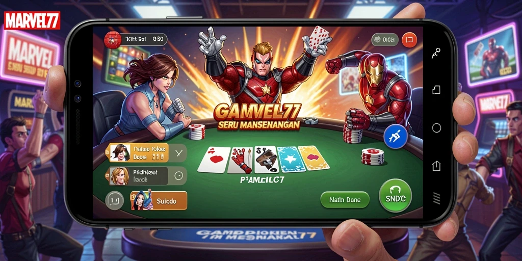 Tampilan gameplay Poker yang menarik di MARVEL77.