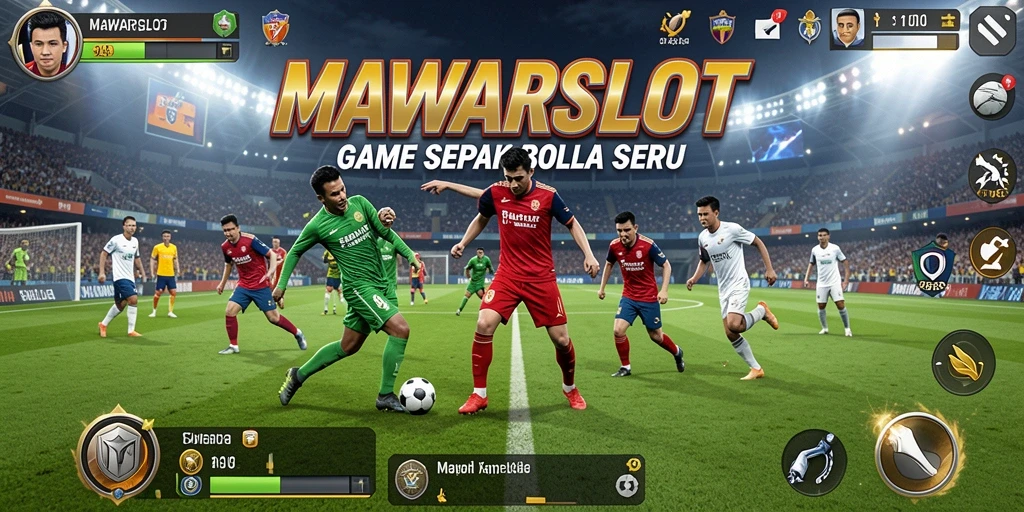 Tampilan gameplay seru di lapangan sepak bola MAWARSLOT.