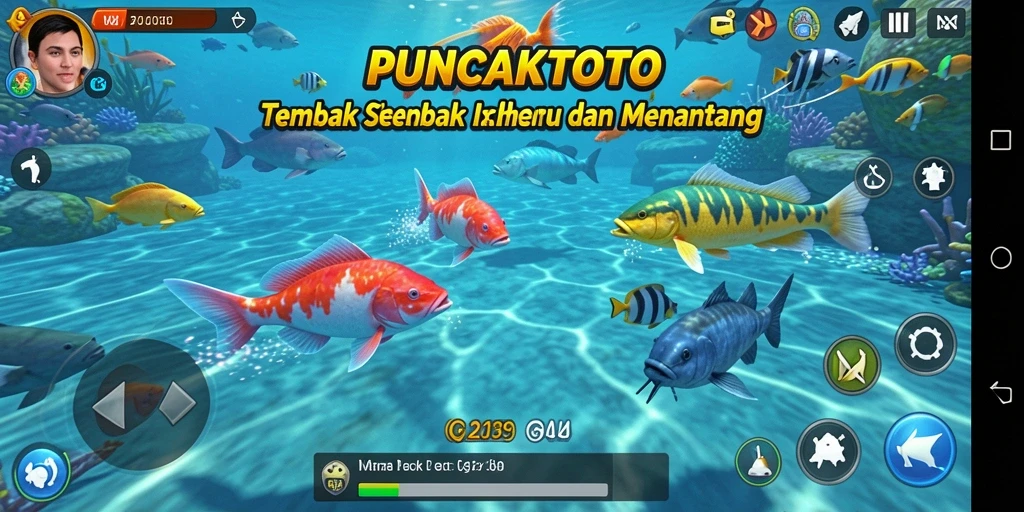 Tampilan menarik dari gameplay Tembak Ikan PUNCAKTOTO.