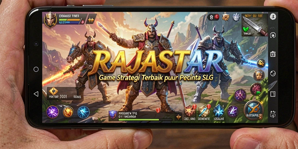 Tangkapan layar gameplay RAJASTAR yang menunjukkan pertempuran epik.