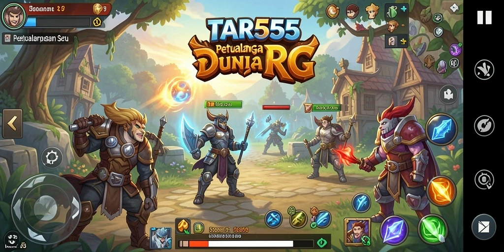 Tangkapan layar TAR555 menampilkan pertarungan epik di dunia RPG yang menakjubkan.