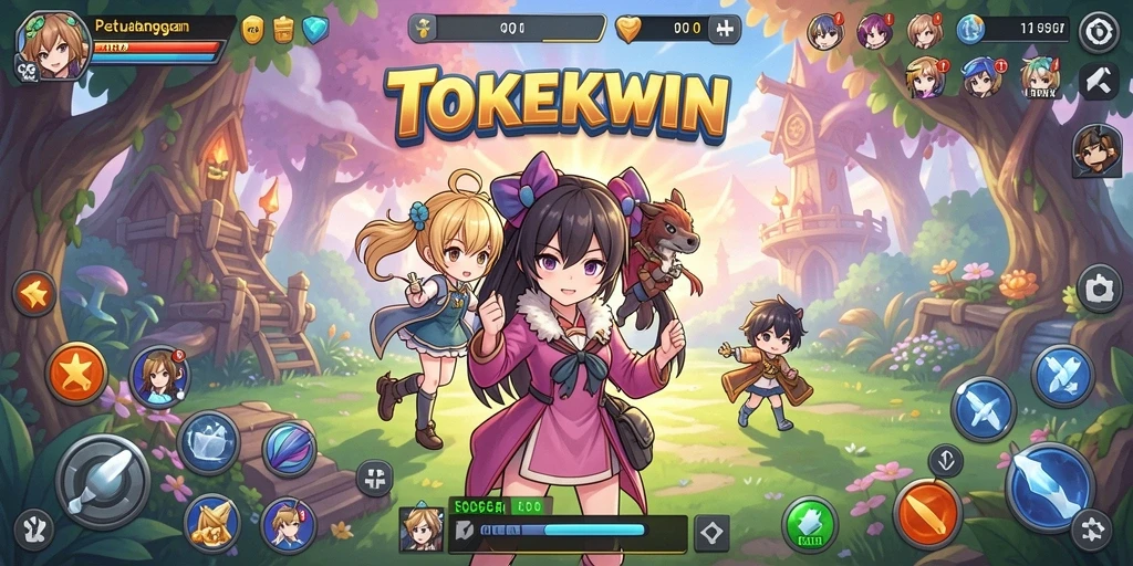 Menampilkan aksi pertempuran epik dalam gaya Anime.