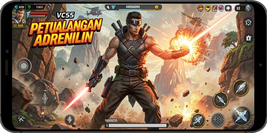 Tampilan action seru dalam gameplay VC55 yang mendebarkan.